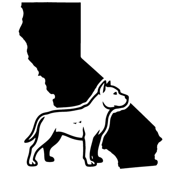 Pit Bull California state vinyl decal