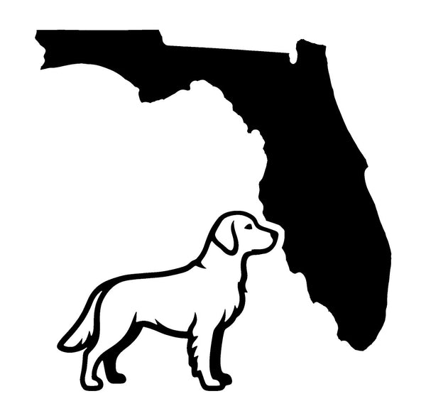 Golden Retriever Florida state vinyl decal