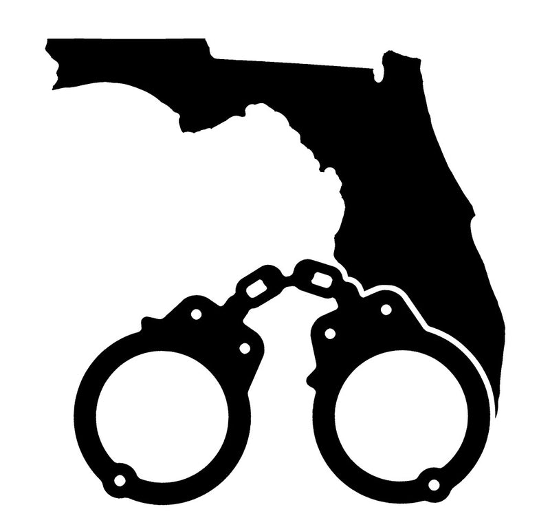 Handcuffs Florida state vinyl decal