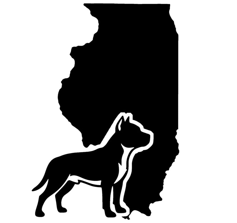 Pit Bull Illinois state vinyl decal