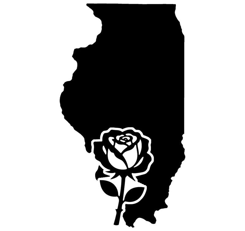 Rose Illinois state vinyl decal