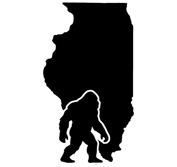 Bigfoot Illinois state vinyl decal