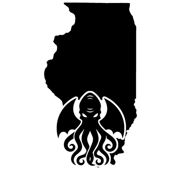 Cthulhu Illinois state vinyl decal