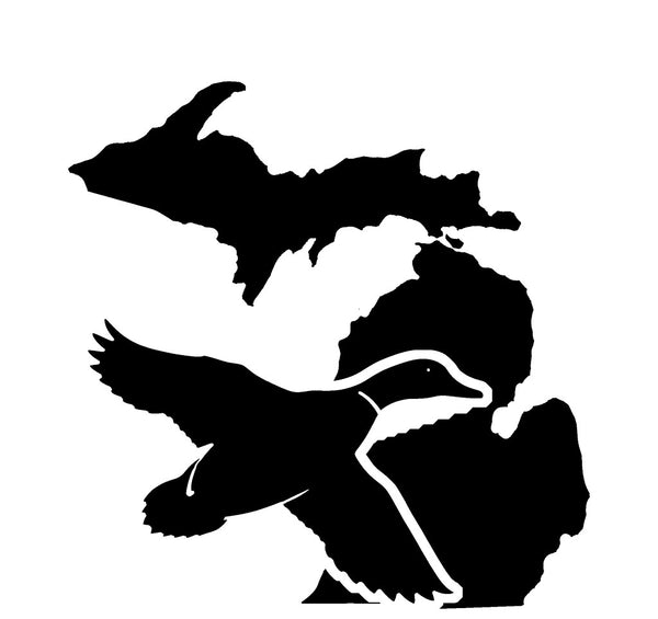Flying Duck Michigan state vinyl decal