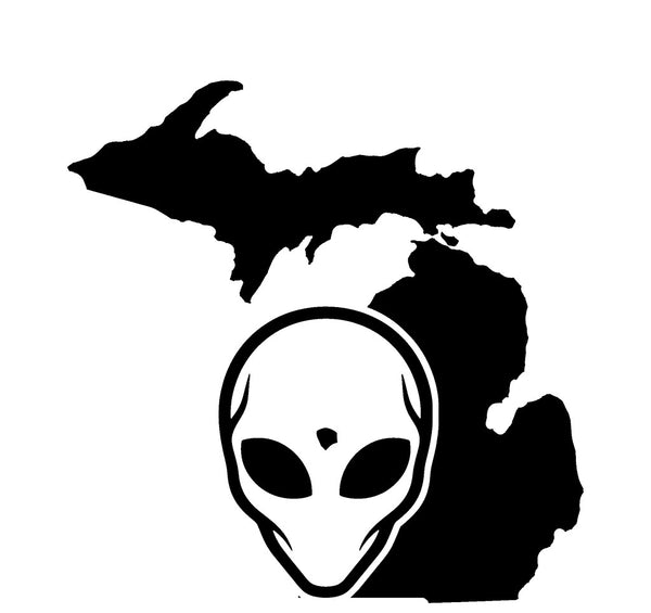 Alien Michigan state vinyl decal