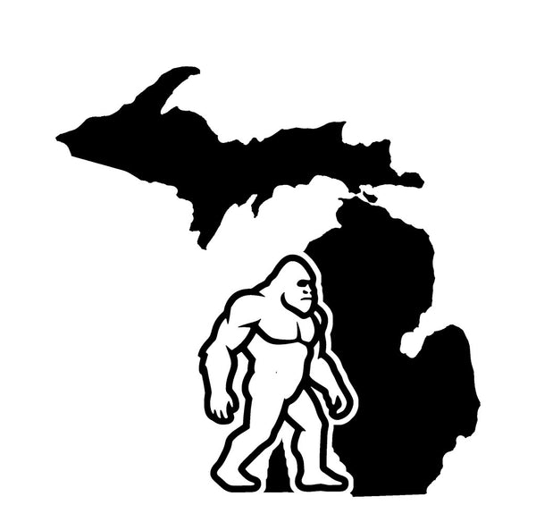 Bigfoot Michigan state vinyl decal
