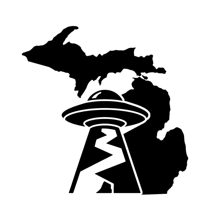 UFO Michigan state vinyl decal
