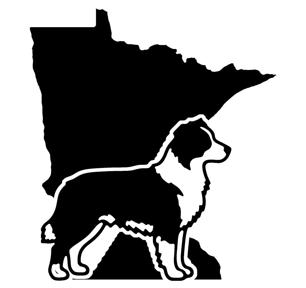 Aussie3 Dog State Decal - Rear Window Vinyl (All 50 States)