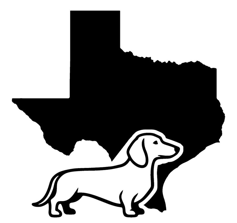Dachshund Texas state vinyl decal