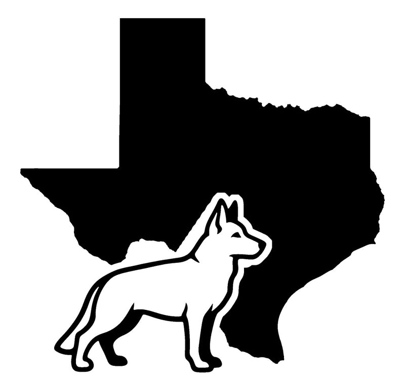 German Shepherd Texas state vinyl decal