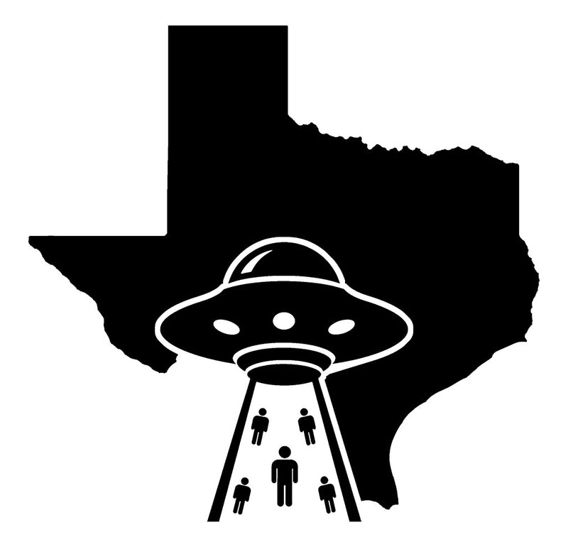 UFO Texas state vinyl decal